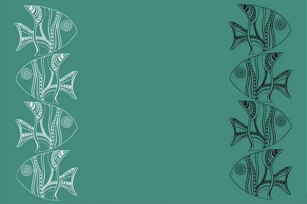 นหล เทอร ควอยส ขอบของปลาลายเส นโค าและส ขาวท าเนา — ภาพถ่ายสต็อก