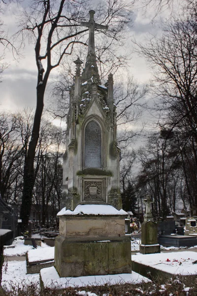 Ancient Christian Gravestone Cemetery Krakow Poland — Stock Photo, Image
