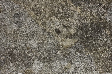 Eski gri beton bir duvarın dokusu lekeler ve çizikler halinde.