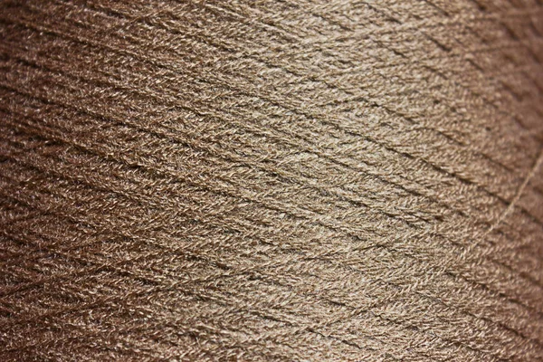 Beige Background Texture Large Bobbin Coiled Thread — Stock Photo, Image