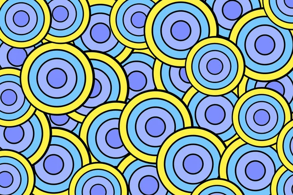 Sfondo Astratto Primo Piano Con Cerchi Gialli Blu — Foto Stock
