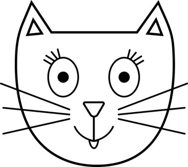 soyutlanmış karakter güzel kedi yüzlü bıyıklı ve karalamalı