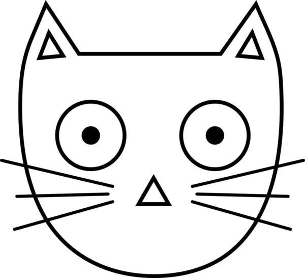 Cat Head Doodle Whiskers — Stock Vector