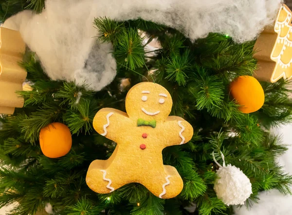 Décoration Noël Avec Biscuits Pain Épice — Photo