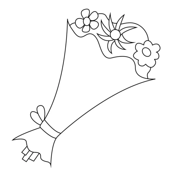 Линейный Иконный Праздничный Букет Цветами Значок Праздника Модный Плоский Дизайн — стоковый вектор
