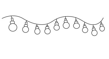 Doğum günü için doğrusal ikon fener çelengi. Tatil ikonu. Moda düz tasarım.