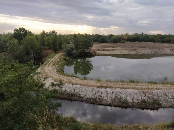 Abandoned sand pit filled with water