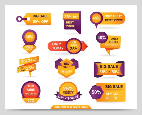 Retail Sale, Price Tags, Best Offer Bundle set template. Vector illustration.