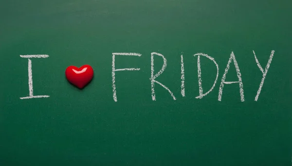 Love Friday Green Chalkboard — Stock Photo, Image