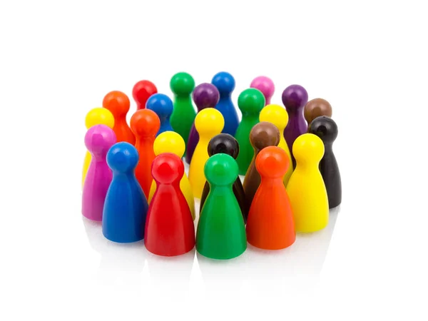 Çoklu Renkli Plastik Piyonlar Beyazda 