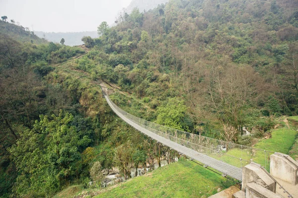 Ponte Suspensão Himalaia — Fotografia de Stock