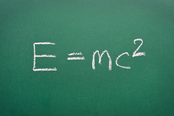 Mass Energy Equivalence Formula Green Chalkboard — Stock Photo, Image