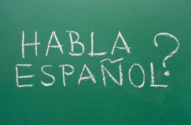 Yeşil karatahta İspanyolca öğrenme kavramı 