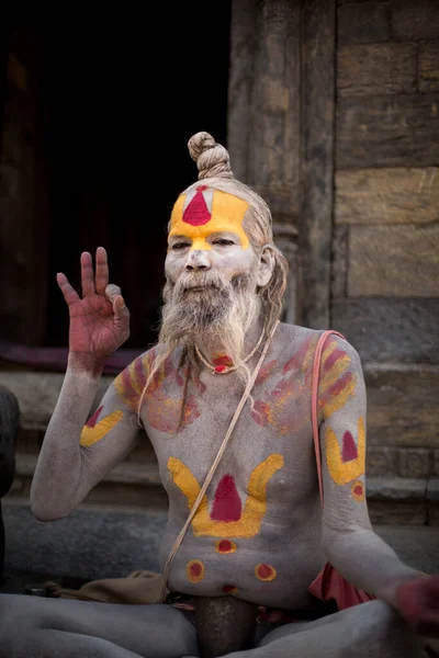 Kathmandu Nepal April 2016 Potret Sadhu Kuil Pashupatinath Dalam Agama — Stok Foto