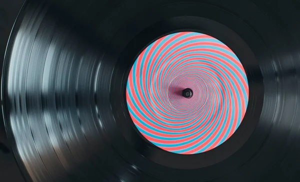 회전을 마무리하고 Turntable Tonearm Play Vinyl Record — 스톡 사진