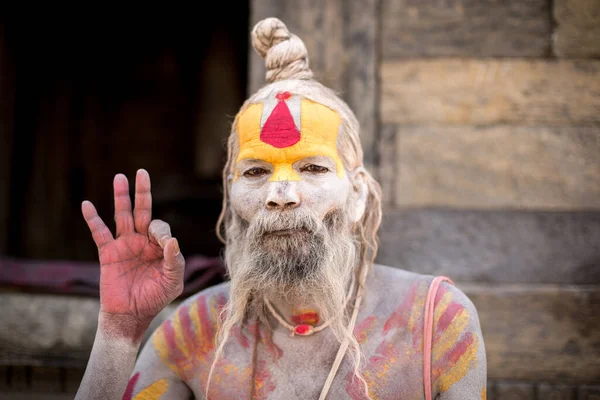 Kathmandu Nepal April 2016 Potret Sadhu Kuil Pashupatinath Dalam Agama — Stok Foto
