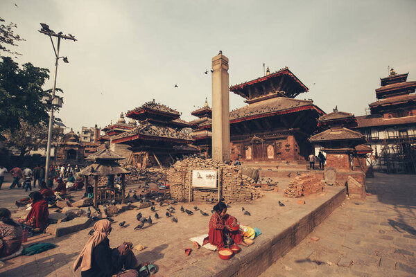 Kathmandu Nepal April 2016 Patan Durbar Square One Three Durbar Stock Image