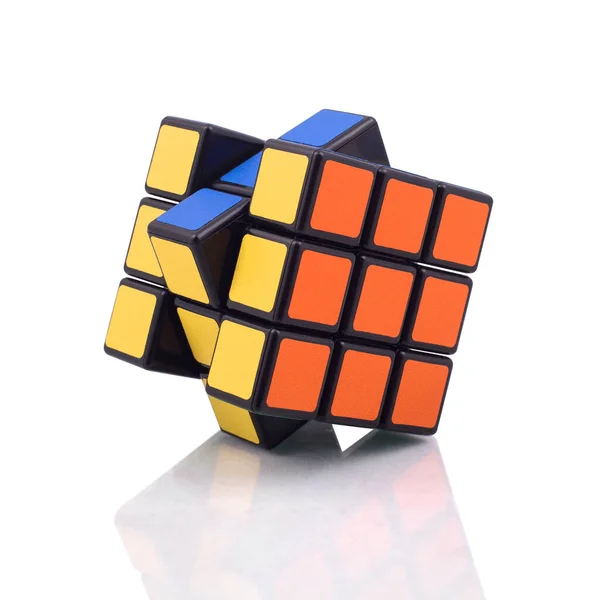 Kragujevac Serbia Januari 2014 Rubik Kubus Witte Achtergrond Rubik Cube — Stockfoto