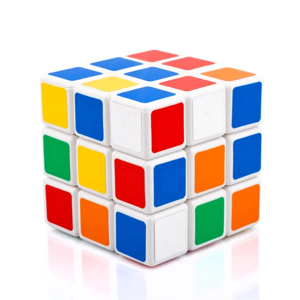 Kragujevac Serbia Januari 2014 Rubik Kubus Witte Achtergrond Rubik Cube — Stockfoto