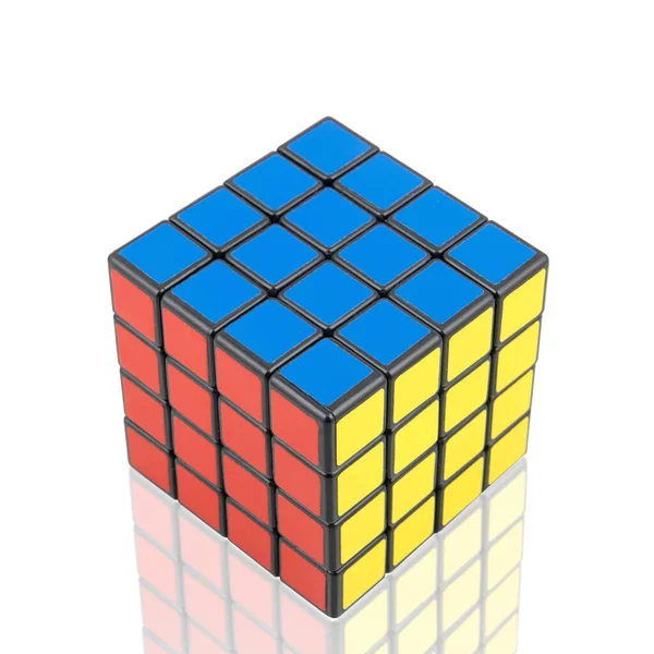 Kragujevac Serbia Januari 2014 Rubiks Kub Den Vita Bakgrunden Rubiks — Stockfoto