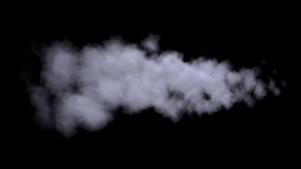 Piękny biały dym chmury z kanałem alfa izolowany element kompozytorski — Wideo stockowe
