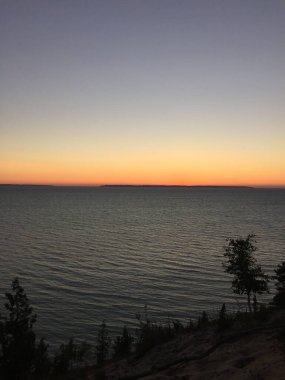 Michigan Gölü üzerinde Günbatımı