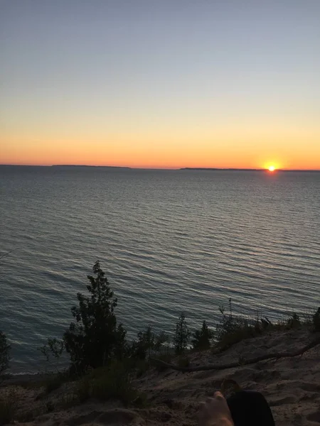 Michigan Gölü Üzerinde Günbatımı — Stok fotoğraf
