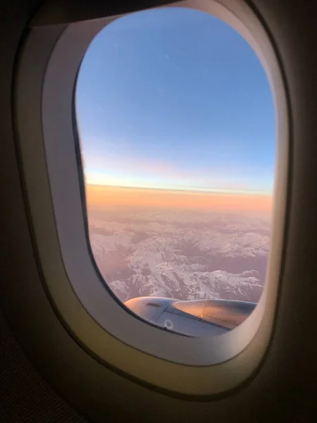 Vista Desde Ventana Del Avión — Foto de Stock