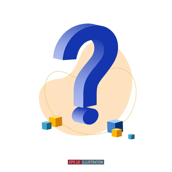 Trendy Flat Illustration Frequently Asked Questions Concept Question Mark Office — Stock Vector