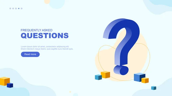 Trendy Flat Illustration Frequently Asked Questions Page Concept Faq Question — Stock Vector