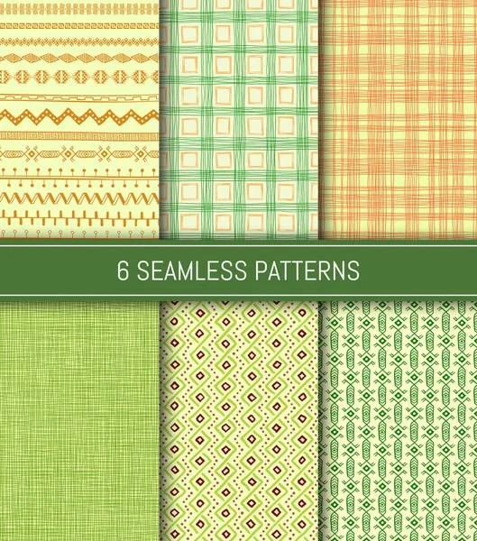 Seamless Patterns Set Abstract Backgrounds Vector Illustration — Stock Vector