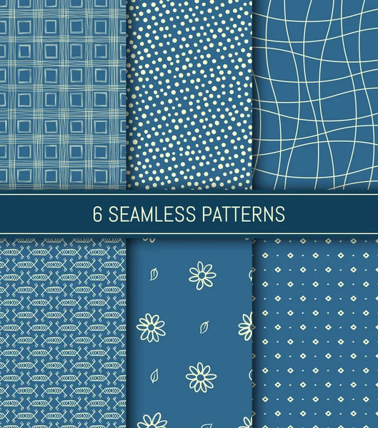 Seamless Patterns Set Abstract Backgrounds Vector Illustration — Stock Vector