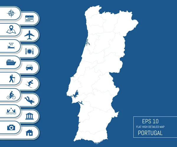 Mapa portugal Imagens de Stock de Arte Vetorial