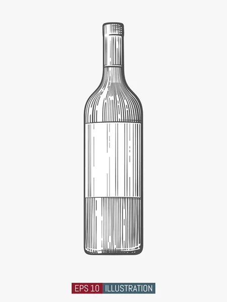 Bouteille Vin Dessinée Main Modèle Pour Vos Travaux Conception Illustration — Image vectorielle