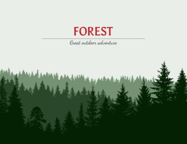 Abstract background. Forest wilderness landscape. Template for your design works. Hand drawn vector illustration. clipart