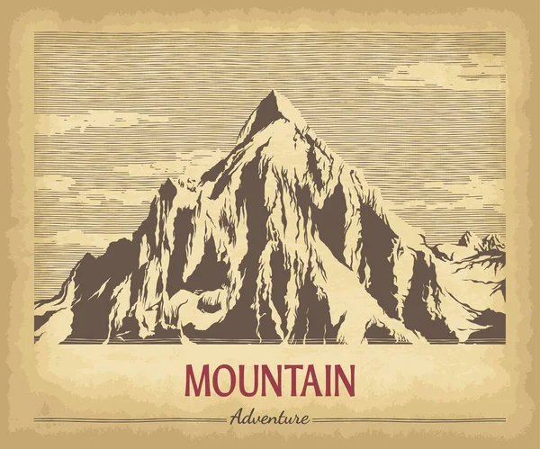 Picos Montaña Dibujados Mano Textura Papel Artesanal Viejo Fondo Abstracto — Archivo Imágenes Vectoriales