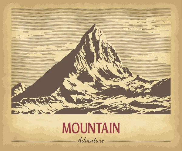 Picos Montaña Dibujados Mano Textura Papel Artesanal Viejo Fondo Abstracto — Archivo Imágenes Vectoriales