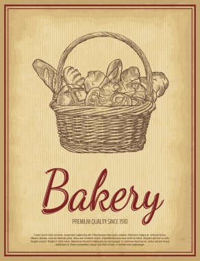 Fırın geçmişi. El yapımı fırın logosu. Tasarımının şablonu işe yarıyor. Vektör illüstrasyonu. 