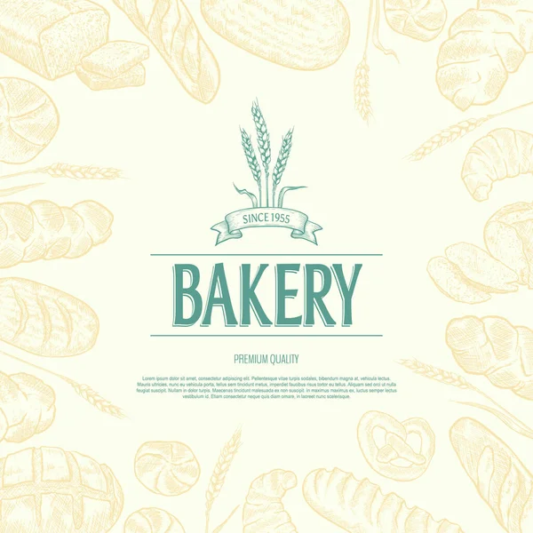 Пекарня Фон Логотип Пекарни Шаблон Ваших Дизайнерских Работ Векторная Иллюстрация — стоковый вектор
