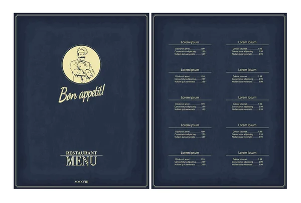 Restaurant Menu Brochure Design Template Your Design Works Vector Illustration — Stock Vector