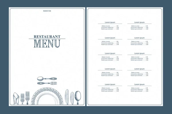 Restaurant Menu Brochure Design Template Your Design Works Vector Illustration — Stock Vector