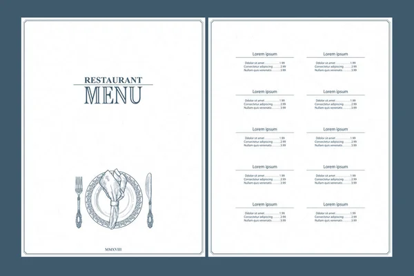 Restaurant Menu Brochure Design Modèle Pour Vos Travaux Conception Illustration — Image vectorielle