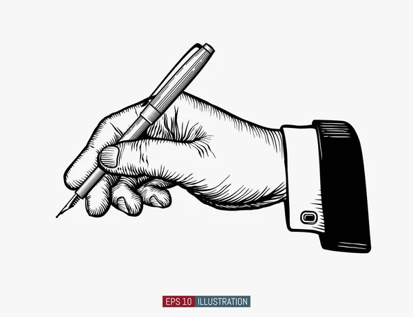 Pluma Tinta Mano Dibujada Plantilla Para Sus Trabajos Diseño Ilustración — Vector de stock