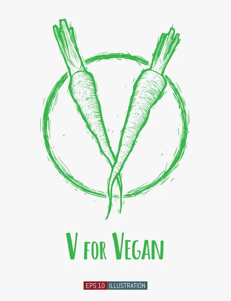 Eslogan Vegano Para Letras Veganas Plantilla Para Camiseta Banner Tarjeta — Vector de stock