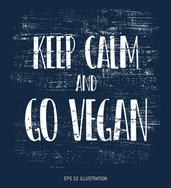 Eslogan Vegano Mantenga Calma Vaya Letras Veganas Plantilla Para Camiseta — Vector de stock