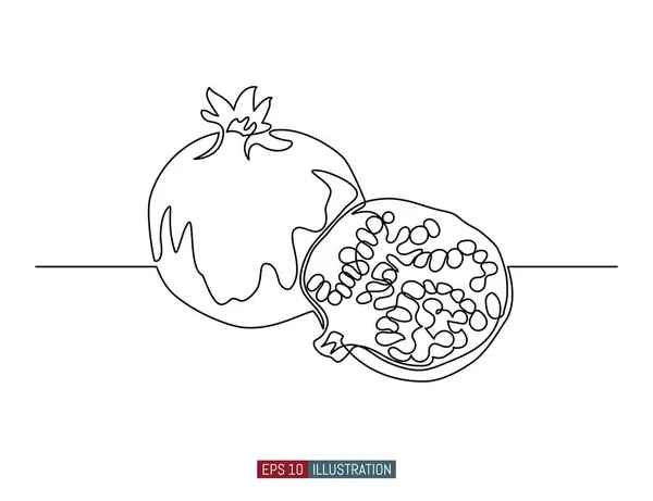 Dibujo Continuo Línea Frutos Pera Plantilla Para Diseño Ilustración Vectorial — Vector de stock