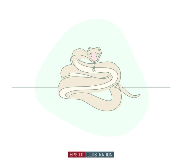 Dibujo Continuo Línea Serpiente Plantilla Para Sus Trabajos Diseño Ilustración — Vector de stock