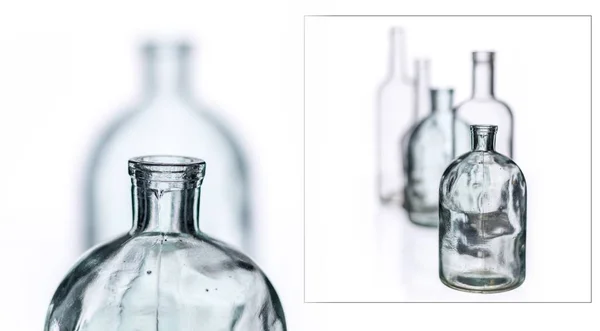 Стаканы Бутылки Бренди Вина Заднем Плане — стоковое фото