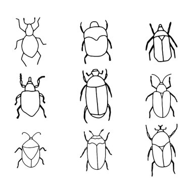 Şirin el çizilmiş vektör anahatları kitap veya scrapbooking proje boyama için rahatsız ediyor