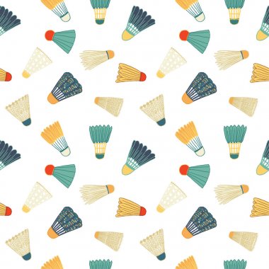 Badminton shuttlecock dikişsiz desen